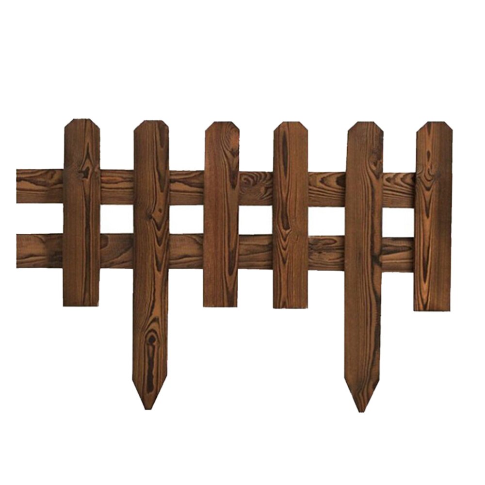 1pc 50x30x2cm Fence Solid Wood Fencing DIY Delicate Garden Courtyard Lawn Guardrail (Brown): Default Title