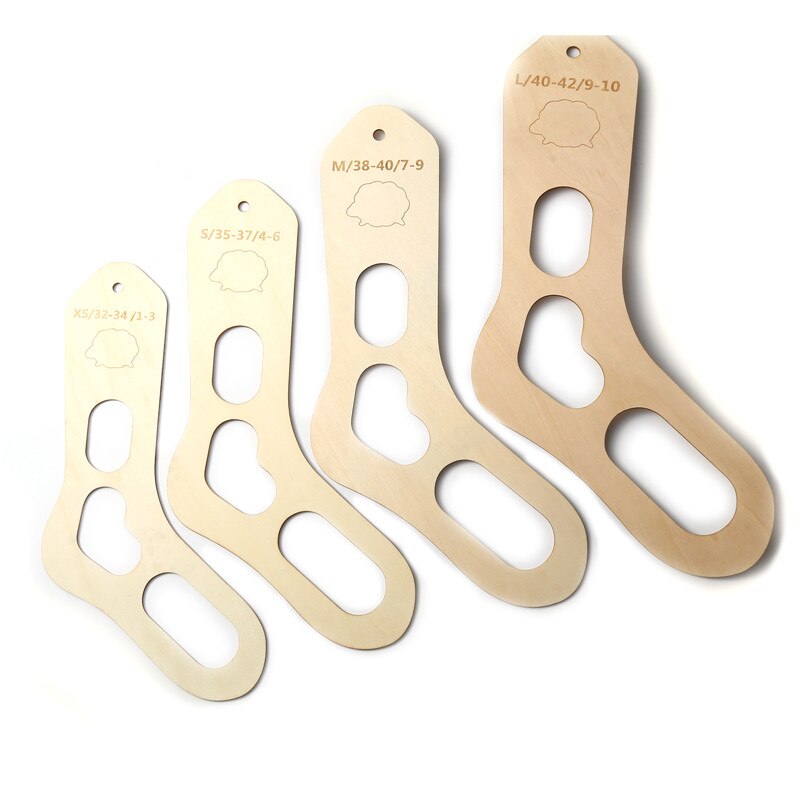 2Pcs Natuurlijke Hout Sok Blocker Voor Diy Sok XS-L Breien Sok Vormen Vormen Breien Boord Gereedschappen Voor Beginners ambachten
