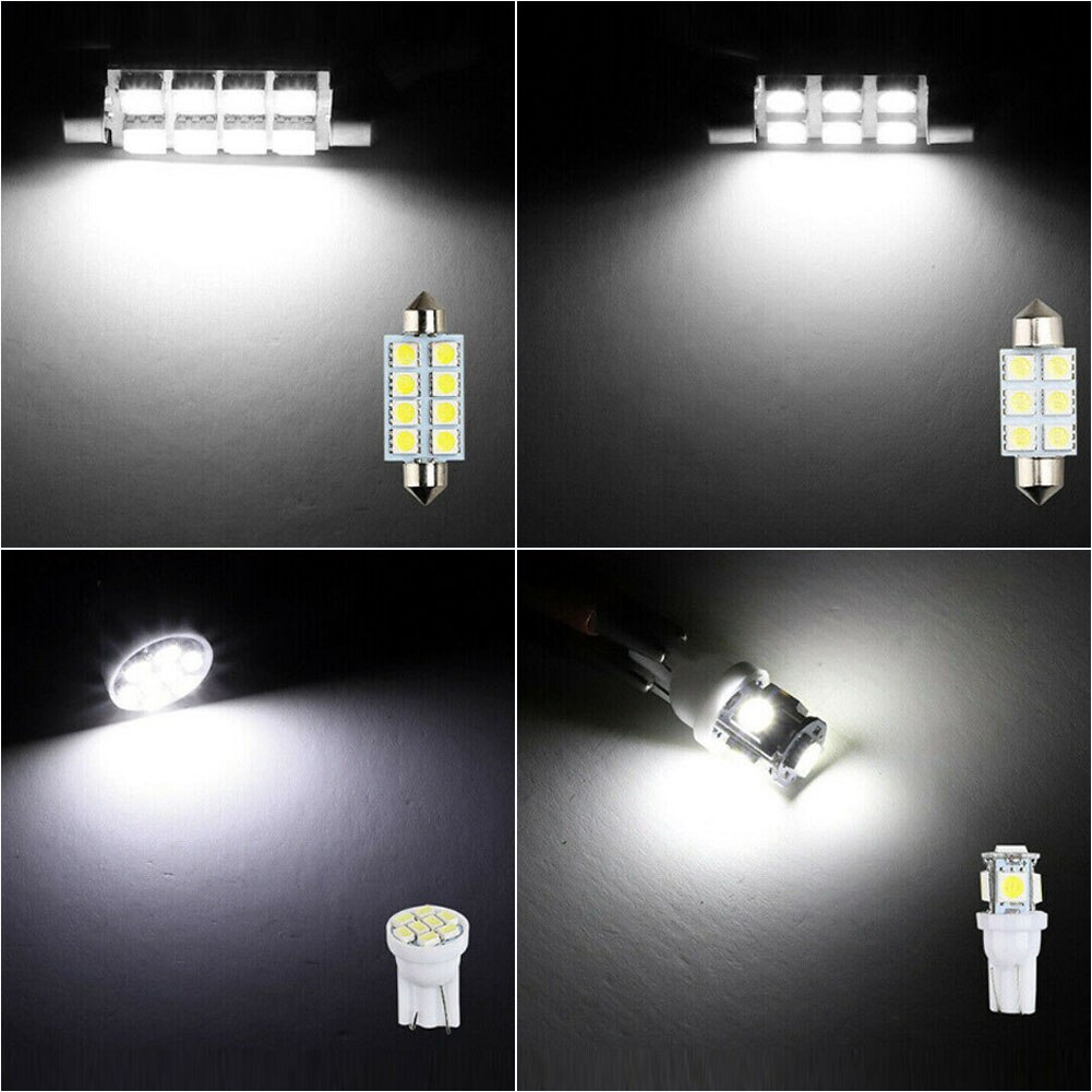 16PCS 6500K Bright White LED Bulb Interior Lights Package Kit Car Accessories