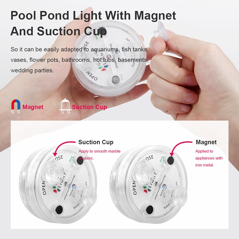 13 Led Submersible Led Verlichting Onderwater Verlichting Kleur Veranderende Zwembad Verlichting IP68 Waterdicht Met Afstandsbediening Magneten Zuignappen