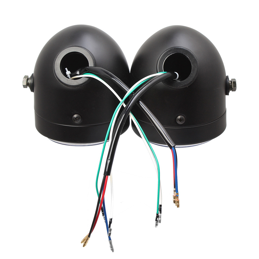 Angel Eye Twin Headlight Motorcycle Head Lamp Universal Fit for Street bike-Harley-Yamaha-Kawasaki-Suzuki 1 Pair