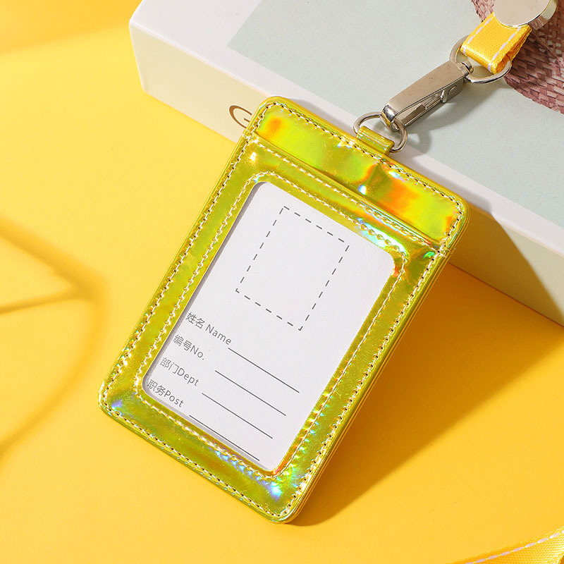 Porta biglietti da visita di moda porta biglietti da visita da lavoro in PU da donna: giallo