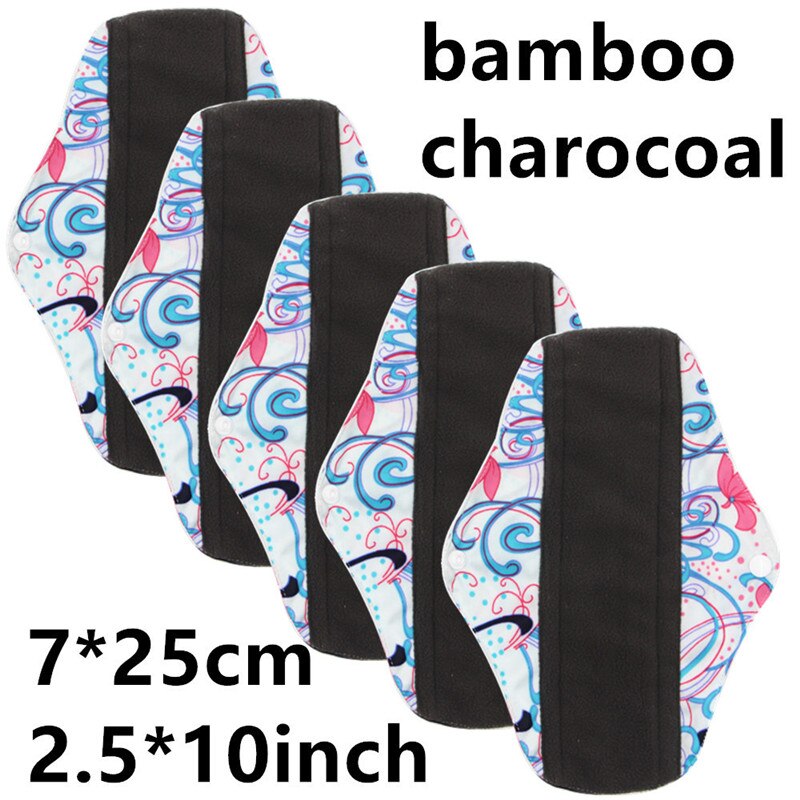 1pc Dag Gebruik Maandverband met Organische Bamboe Innerlijke Waterdichte Gedrukt Regelmatige Flow Herbruikbare Super Zachte Mama Pads: M-26