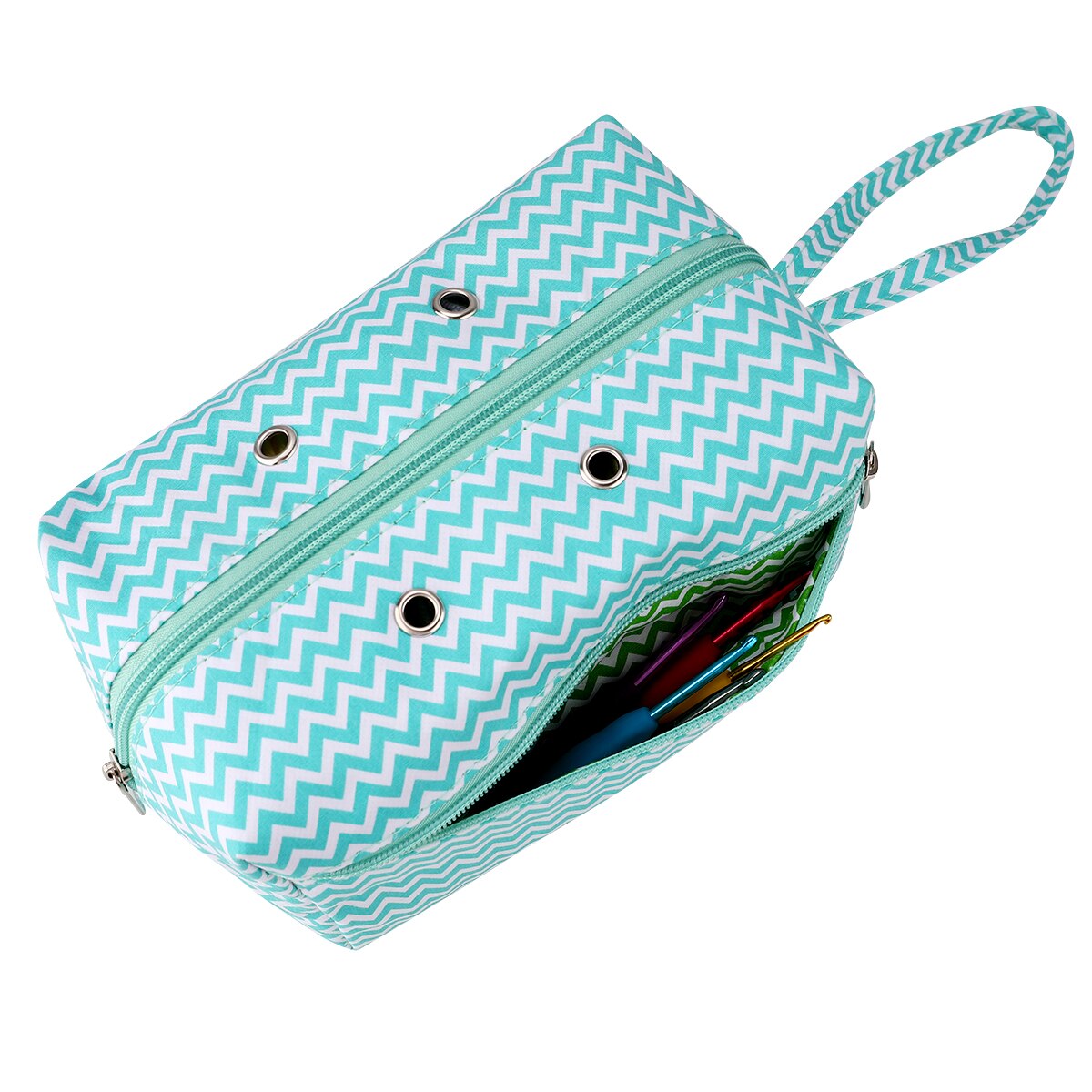 2 Maten Garen Opbergtas Met Gaten Draagbare Haak Haak Pack Naalden Organizer Rechthoek Breien Tas Handwerken Accessoires: SMALL