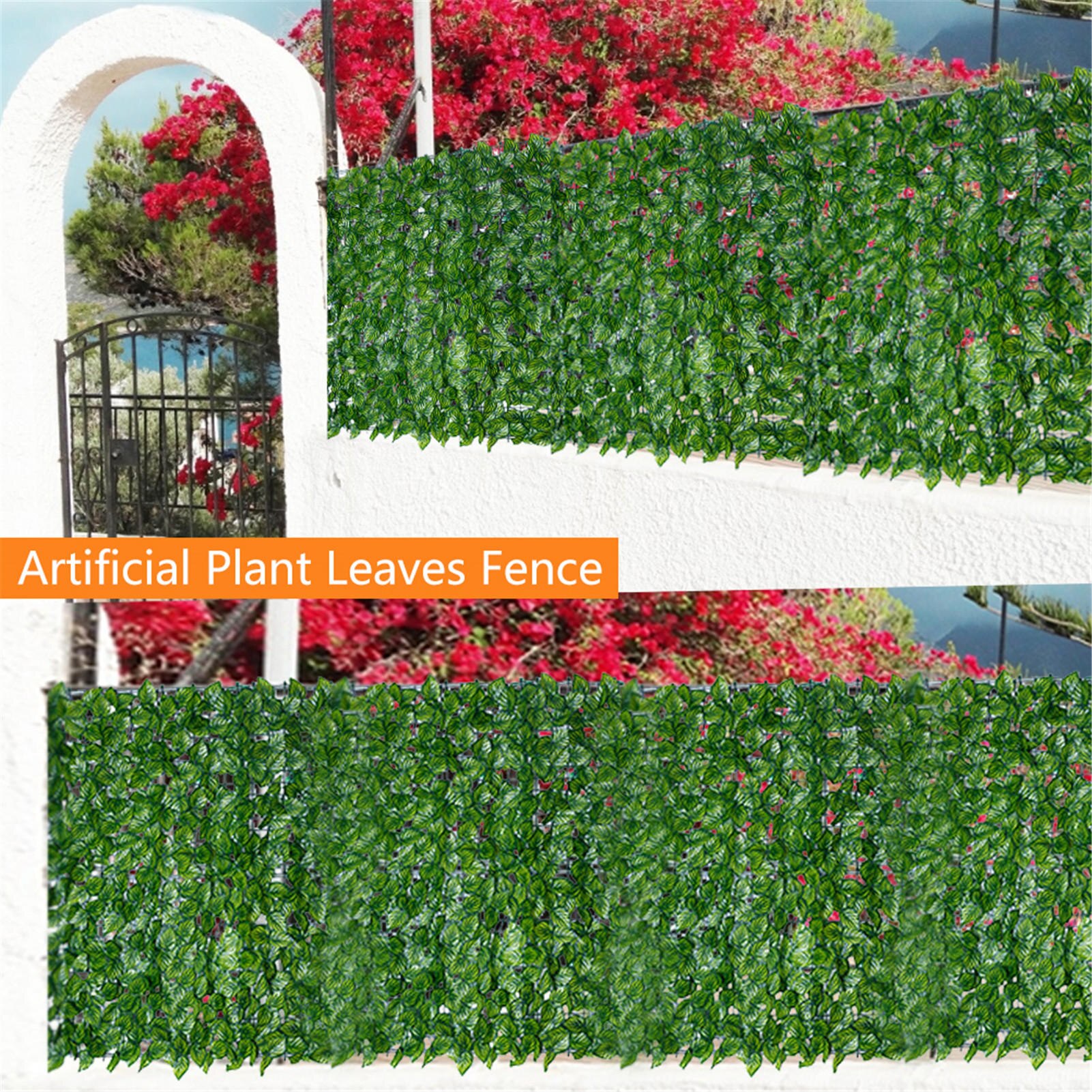 Artificial Leaf Privacy Fence Roll Wall Landscaping Fence UV Fade Outdoor Garden Fence Backyard Balcony Fence Home Decoration