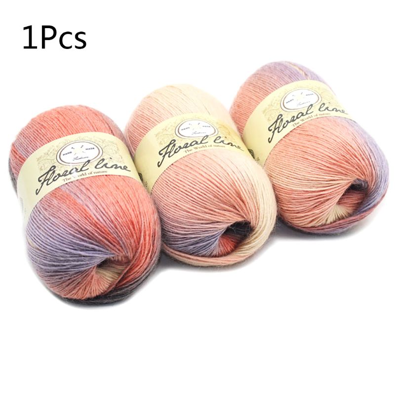 Soft Worsted Yarn Rainbow Gradient Colors DIY Baby Knitting Wool Shawl Scarf Crochet Thread Supplies: 3