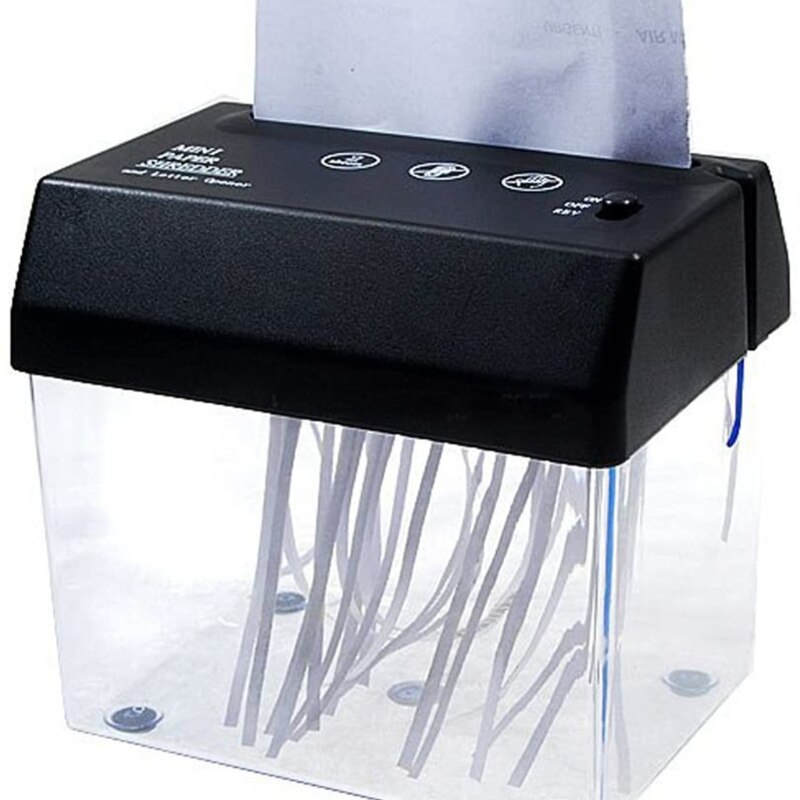 K3NB Mini A6 Electric Paper Shredder Portable Invoice Document Letter Shredder Usb USB Battery Powered 15X14.5X10.5cm
