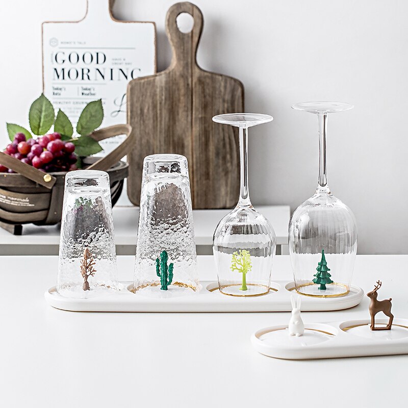Nordic plastic bekerhouder, afvoerbekerhouder, droogbeker, rode wijnbekerhouder, beker met glas, thuisopbergrek  wf629423