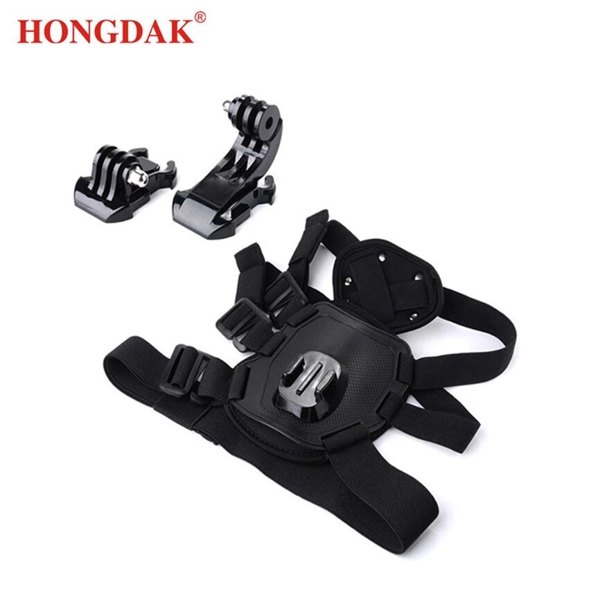Hongdak – harnais réglable pour Gopro, Kit de récupération de chien, ceinture de poitrine, crochet en J, boucle de Base: with 2 base