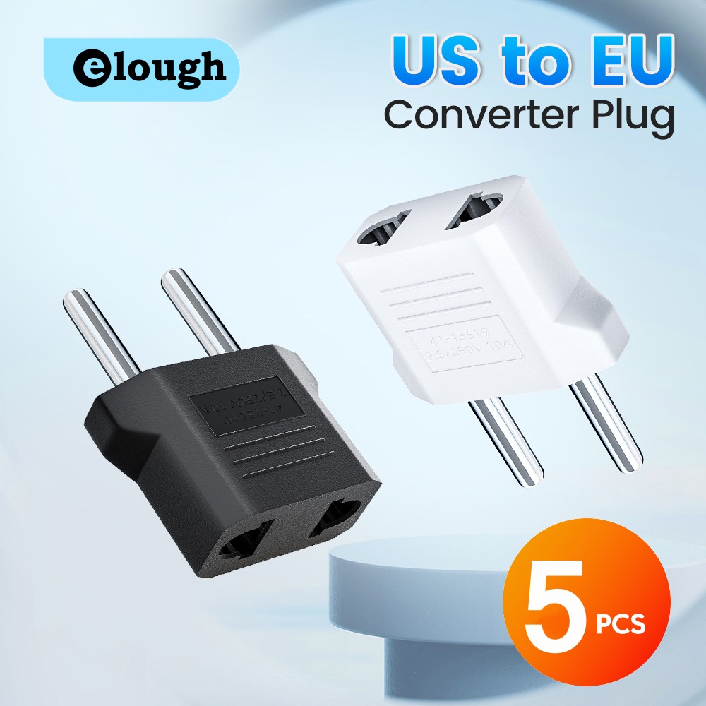 1-5PCS EU Electrical Socket Plugs Adapter US to EU Converter Plug Power Travel Europe Plug Adapter AC Electrical Socket Outlet