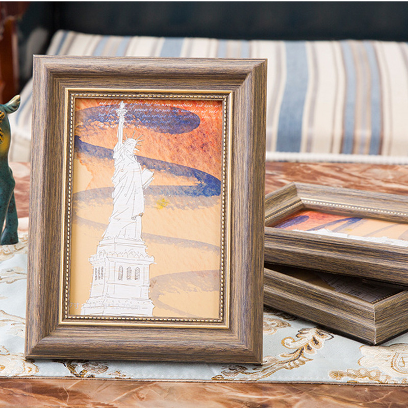 5/6/7/8/10 Polegada retro azul-verde moldura da foto estilo europeu montado na parede de suspensão mesa quadro de imagem da família decoração da casa 1 peça