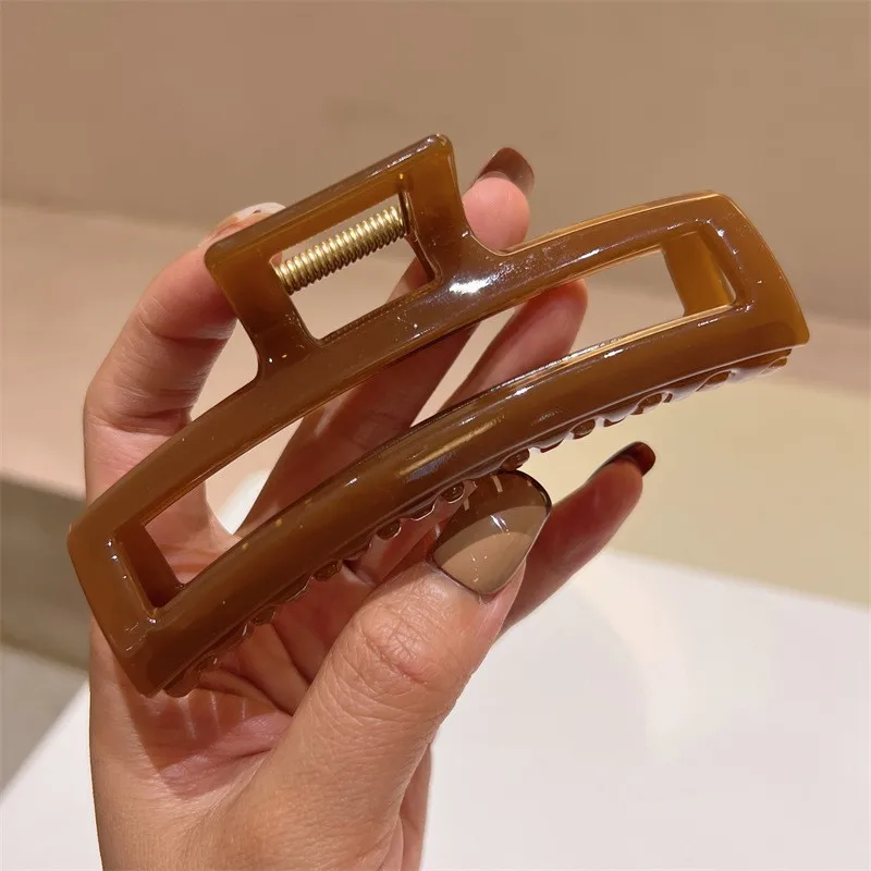 butikk, overdimensjonerte akrylhårklo krabbehårspenner i massiv plast til kvinner, butikk haihårspenner, hårtilbehør til jenter