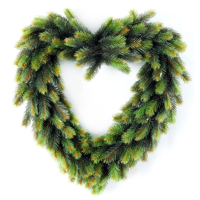 Christmas Wreath Door Flowers Plant Wreath Wall Decor Heart Round Wreath Garlands: 3