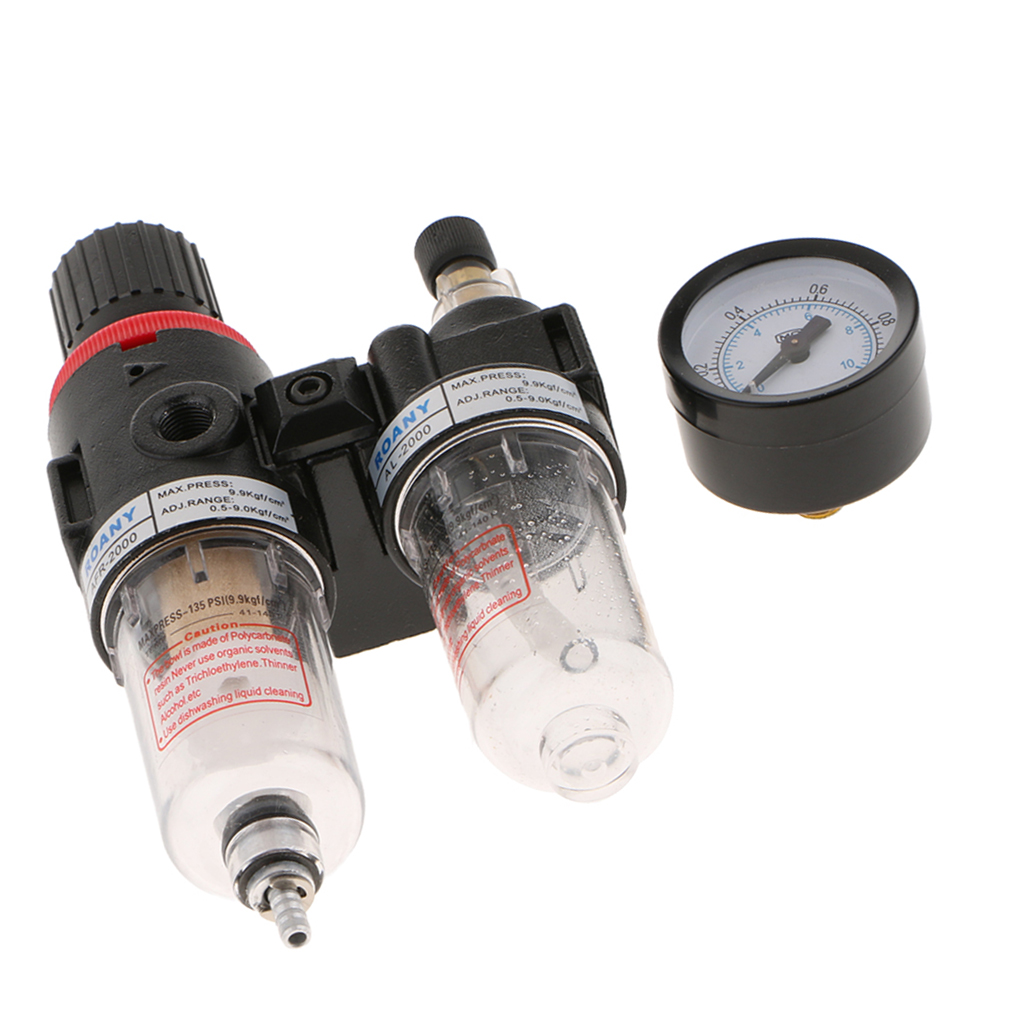 Airbrush compressor luchtdrukregelaar meter waterafscheider filter slang