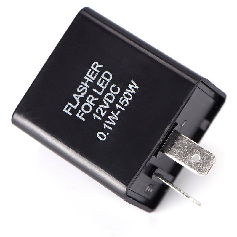 2 Pin Led Flasher Relais 12V Auto Motorfiets Universele Elektronische Verstelbare Freauency Led Richtingaanwijzer Blinker Flasher Relais