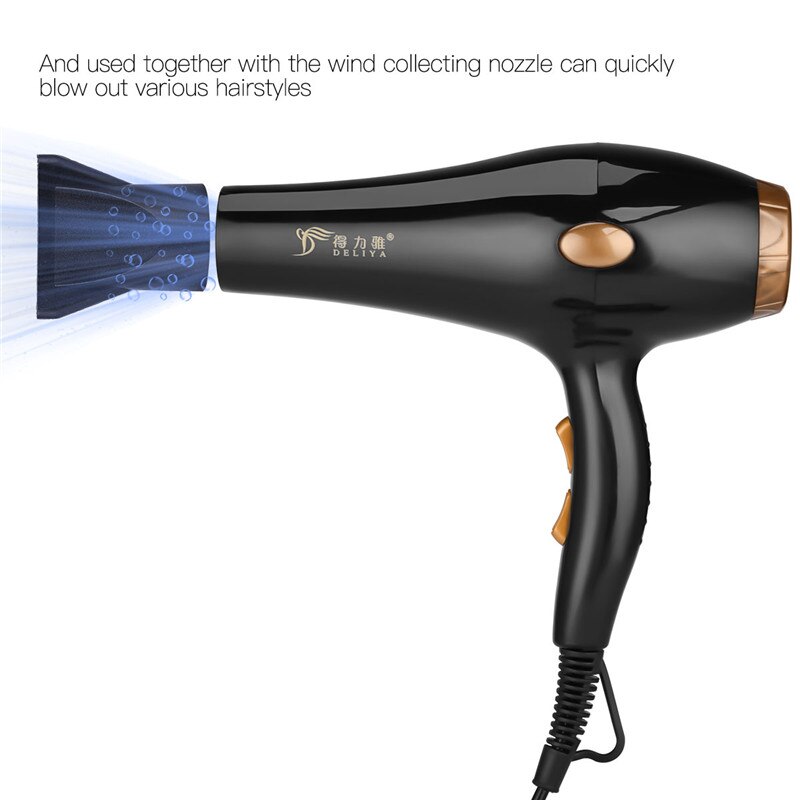 Strong Power Hair Dryer for Hairdressing Barber Salon Tools Blow Dryer Low Hairdryer Hair Blowing Machine with Comb