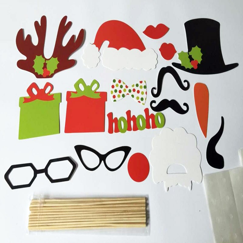 17Stck Papier Weihnachten Hütte Lustige Interessant Party Fotografie Requisiten Weihnachten Kreative Foto Verkaufsstand Requisiten freundlicher Spielzeug Dekorationen