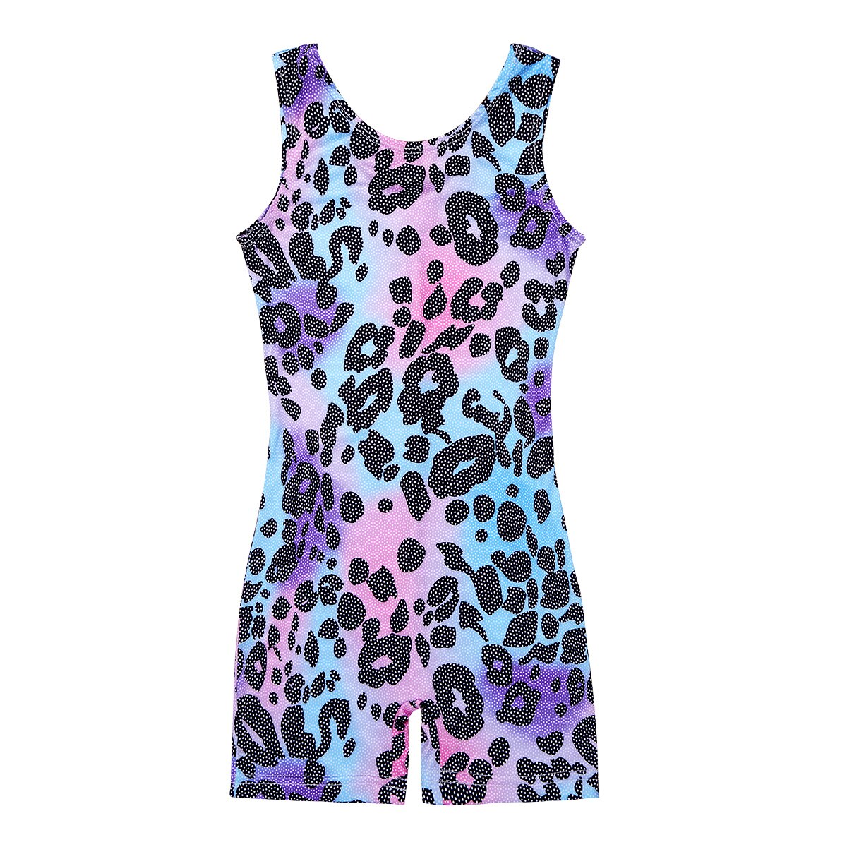 Kids Gymnastics Leotards Dancewear Sleeveless Leopard Printed Ballet Gymnastics Leotard Girls Ballet Dance Jumpsuit Bodysuits