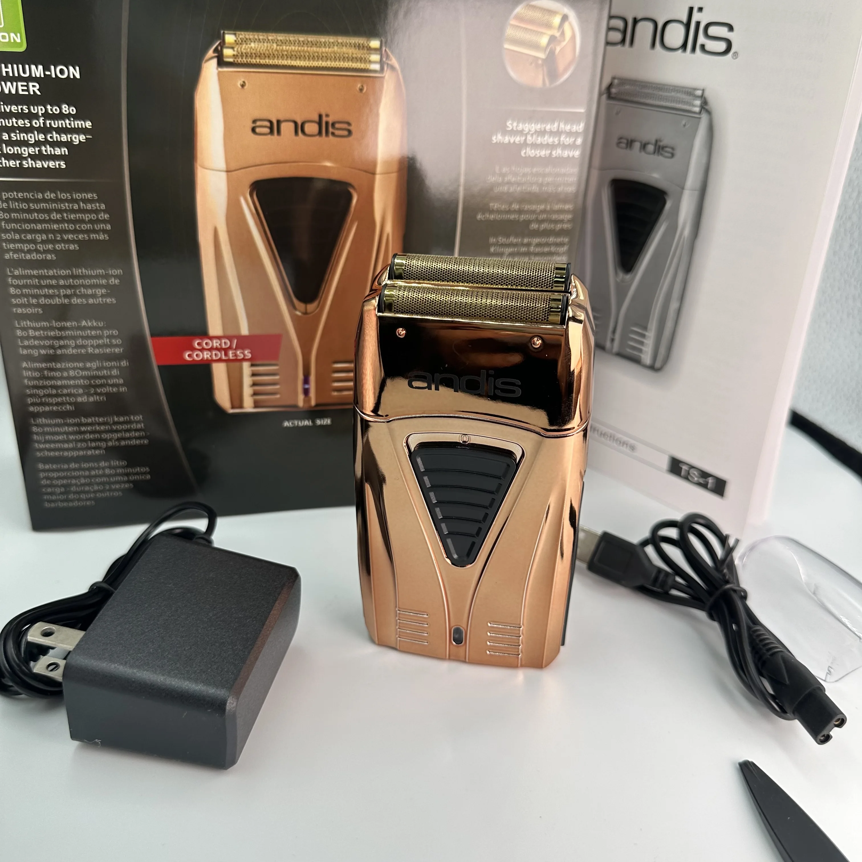 Originele Andis Profoil Lithium Plus 17205 Kapper Haar Reiniging Elektrisch Scheerapparaat Voor Mannen Baard Stoppels Scheermes Kaal Scheren Machine