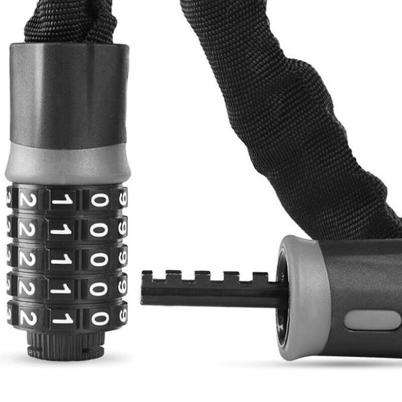 150cm Bicycle Lock Chain Lock Anti-Theft Password Lock 5 Numbers Chain Lock