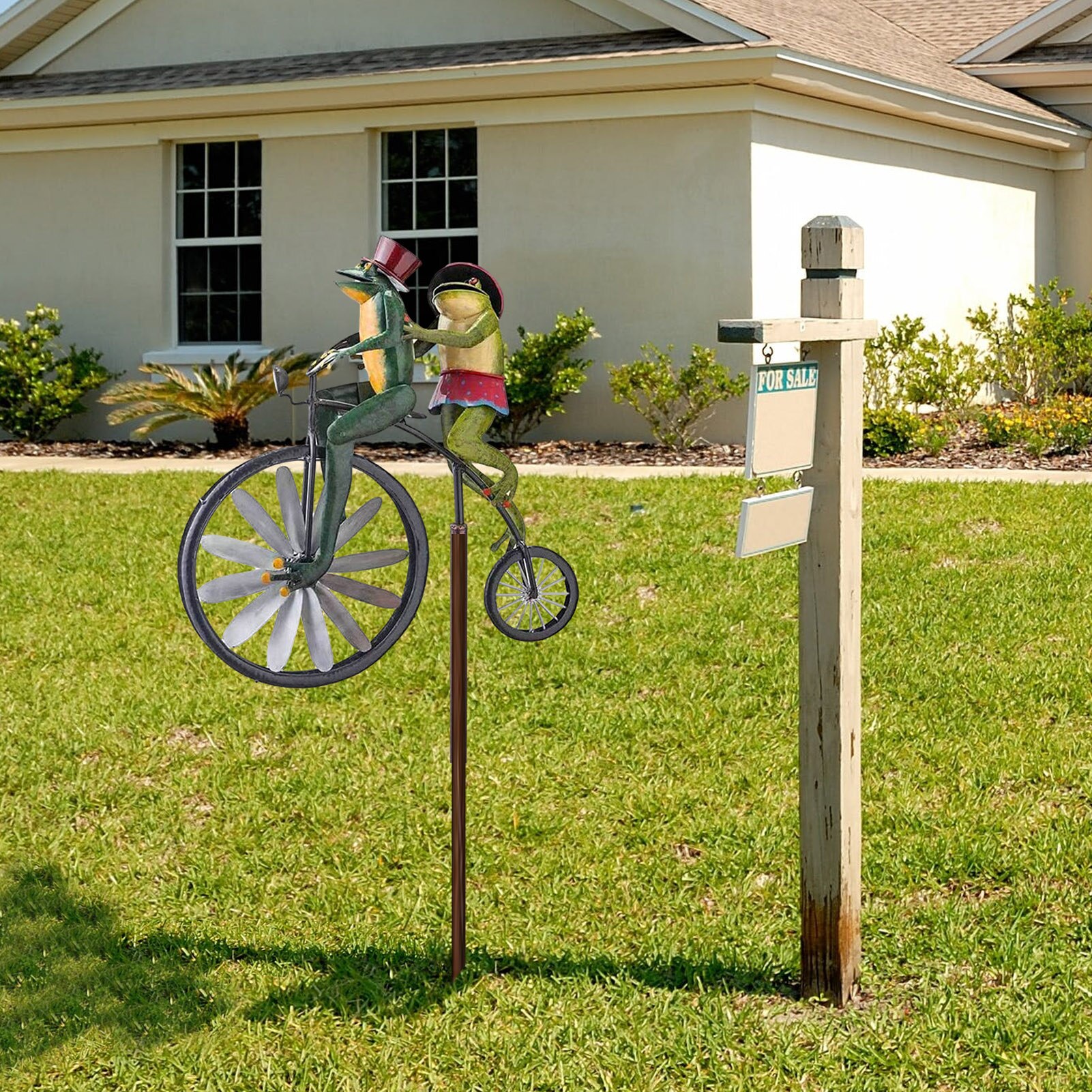 Moulin à Vent Métal Kaxenig - Spinner Rotatif 360° - Déco Jardin - Résistant UV - 90cm