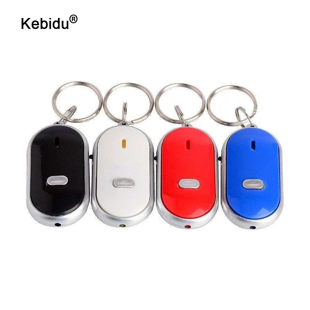 Kebidu Sound Control Lost Key Finder Locator Sleutelhanger Led Light Zaklamp Mini Draagbare Fluitje Key Finder