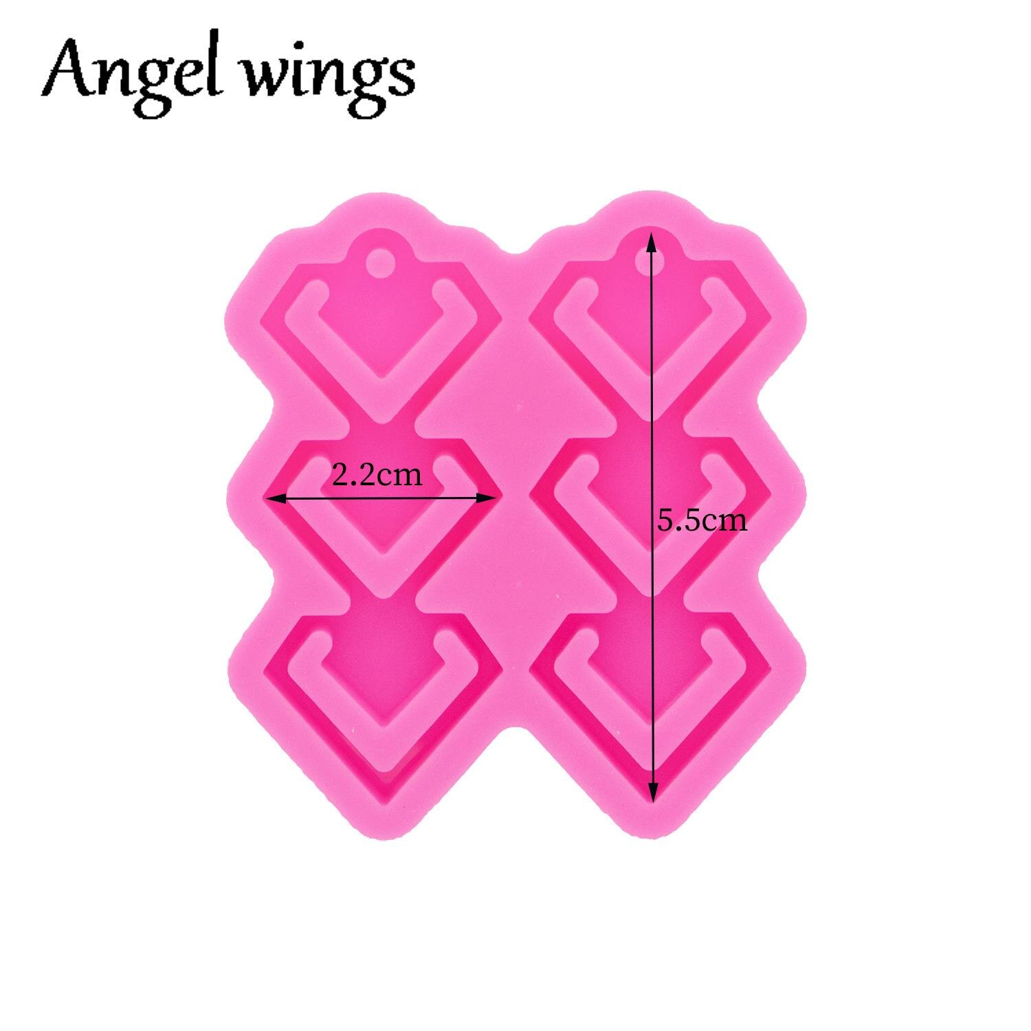 DY1075 Glossy Hoefijzer/Hart/Kunai Mes Oorbellen Siliconen Mallen, maken Ambachten Met Epoxy Diy Handgemaakte Charms Resin Art Mold: Chocolade