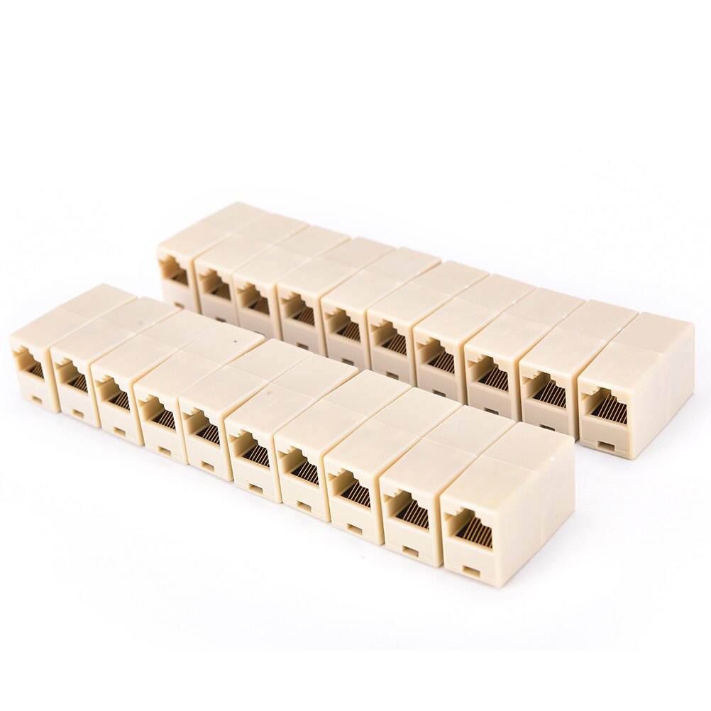 IMC 5/10/20 Pcs 1 to2 LAN ethernet Network Cable Double Ports Female Plug Telephone RJ45 Splitter Plug Adapter Connector