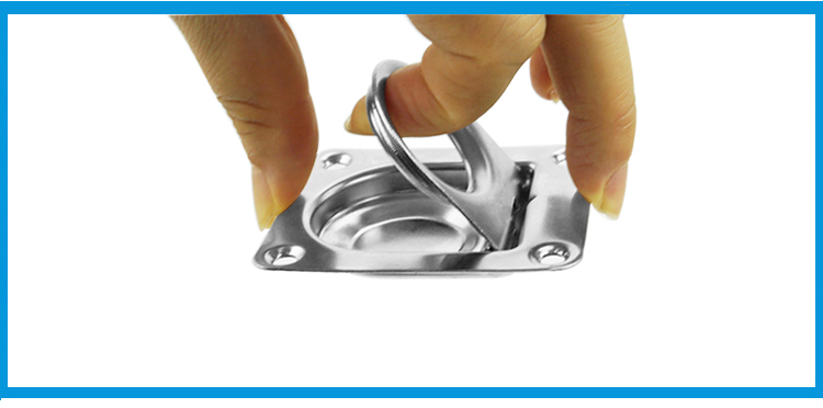 BSET MATEL Satinless steel 304 ANTI-RATTLE spring Flush Lift Ring Deck Hatch Pull Handle Locker Cabinet boat hardware