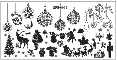 Placas de estampado para manicura, estampador con patrón de Navidad y Halloween, imágenes de uñas, plantilla de manicura, herramientas de arte de uñas: SPH001