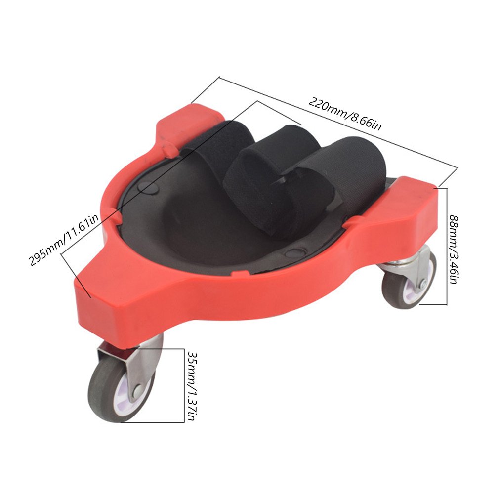 Rolling Knee Protection Pad with Wheel Built in Foam Padded Laying Platform Universal Wheel Kneeling Pad: Red