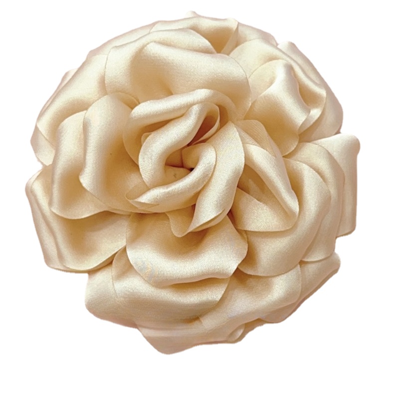 Broche de flor rosa de tela hecho a mano de 11CM, alfileres de solapa de ramillete de coreana para mujer, accesorios, joyería para y boda