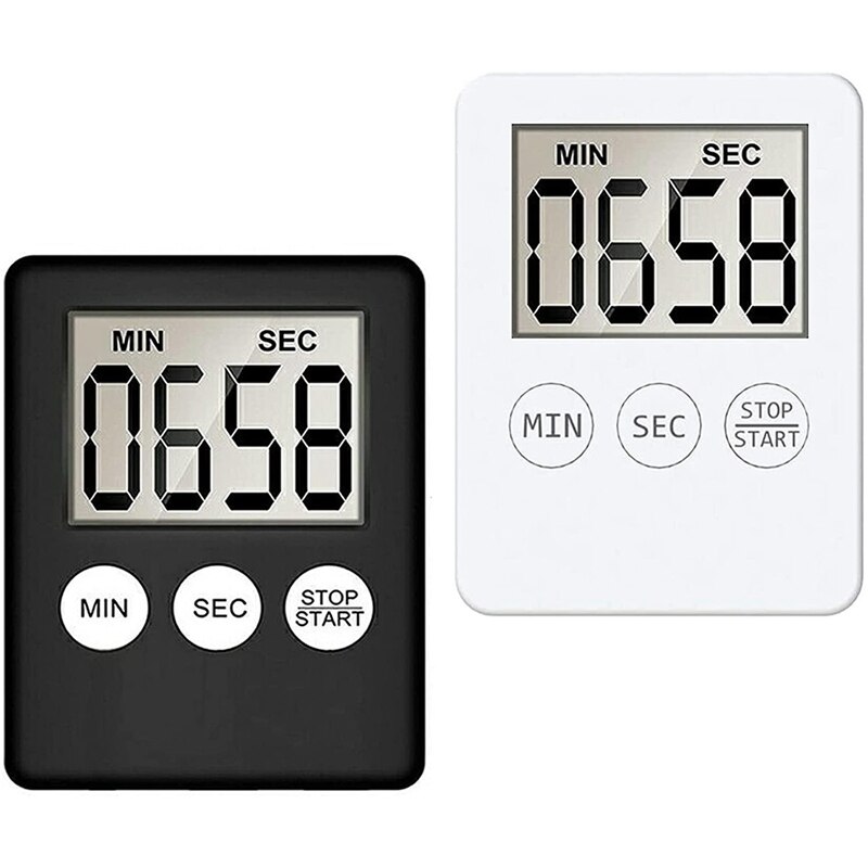 2Pcs Digital Kitchen Timer with Alarm Reminder Function,Short-Term Timer,Egg Timer,Kitchen Clock,for Cooking,Learning,Et: Default Title