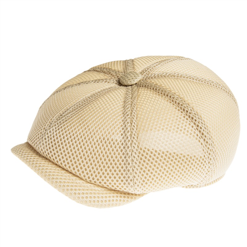 FEINION-casquette Newsboy respirante pour hommes et femmes, chapeaux Gatsby, chapeau de boulanger, Cabbies d'été en maille, 8 panneaux, Apple 076: Beige / 59 cm