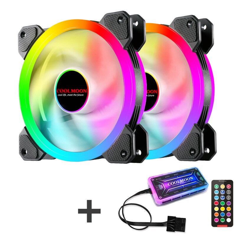 PC Desktop Computer Case Fan 120 mm Cooling Cooler Adjustable RGB Led 12V Mute Ventilador DC ARGB Fans Adjust Speed Aura Sync: 2IN1