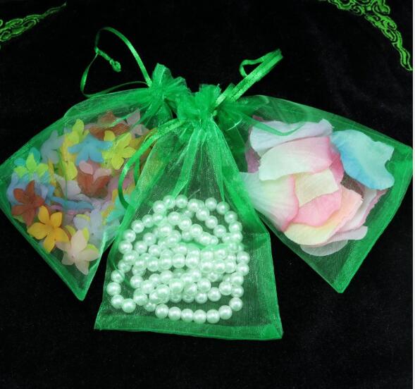 10*15cm gennemsigtige poser slik chokolade emballage lille smykkeskrin organza poser favorisere poser med snoretræk