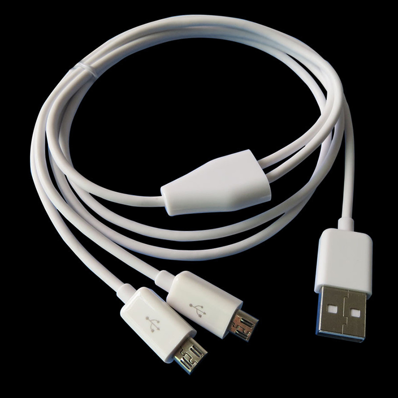 2 Port Micro USB to USB Y Splitter Charging Cable Dual Micro USB Multifuntion For Smartphone Tablet 0.2M 1M 2M 3M