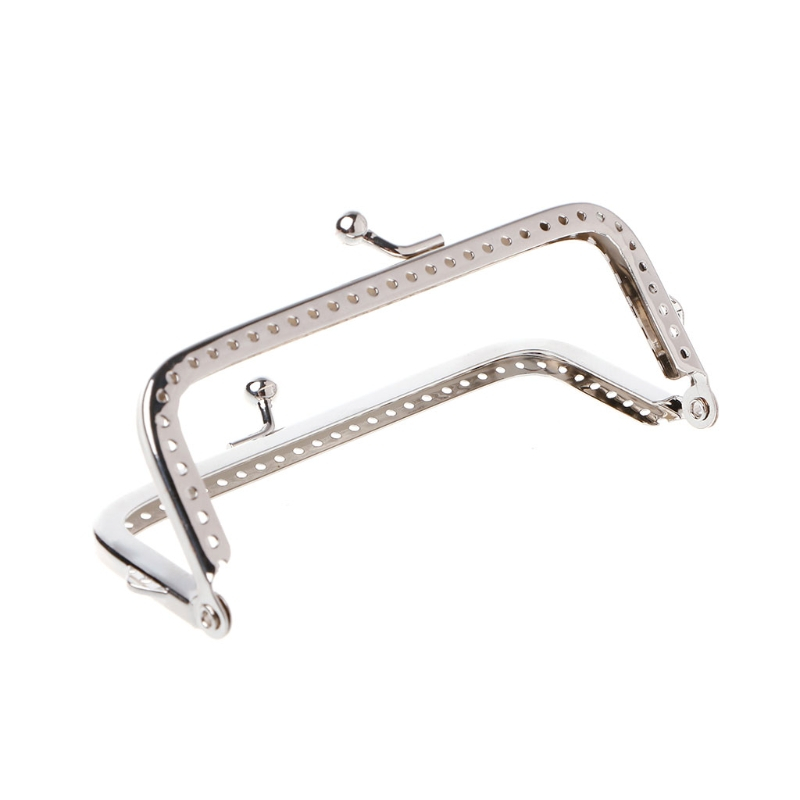 Thinkthendo kvinder metalramme kys lås bue 8.5cm håndtag til håndtaske syning huller clutch mønt pung taske tilbehør