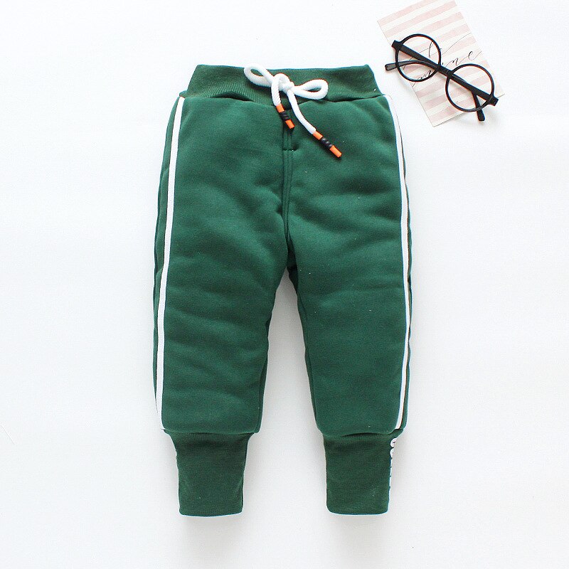 Baby jongens winter broek pasgeboren baby casual katoen dikker plus fluwelen broek baby jongens kids sport warme broek broek outfits: green / 9m