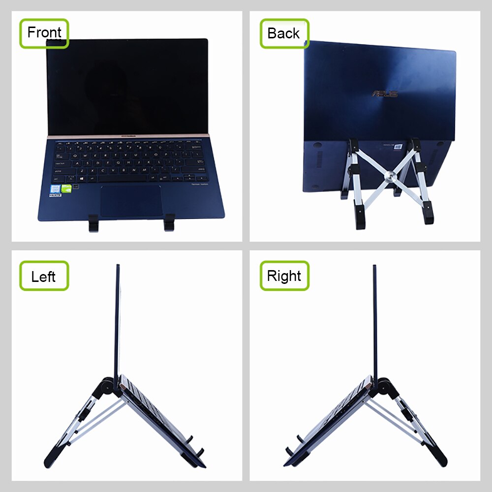 Bærbart laptop stativ foldbart justerbart støtte notebook base stand til macbook pro lapdesk computer kølepude bærbar holder