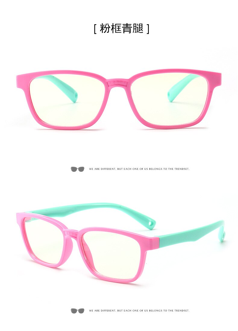 Anti-blue Light Goggles Eyewear Frame Children Optical Glasses Flexible One-piece Safe Eyeglasses Plain Mirror Silicone