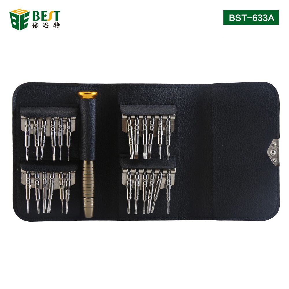 BST-633A Precisie Schroevendraaier Set 25 In 1 Mini Magnetische Schroevendraaier Set, Mobiele Telefoon Ipad Camera Iphone Samsung Repair Tool