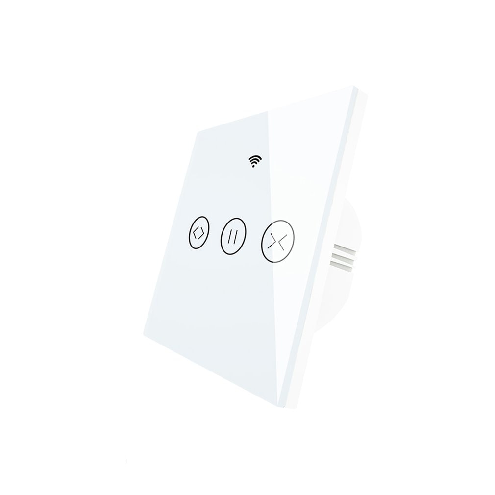WiFi-rf Smart Touch Curtain switch, Blinds Roller Shutter door Switch, RF remote control, multiple switches Alexa / / / White: 01