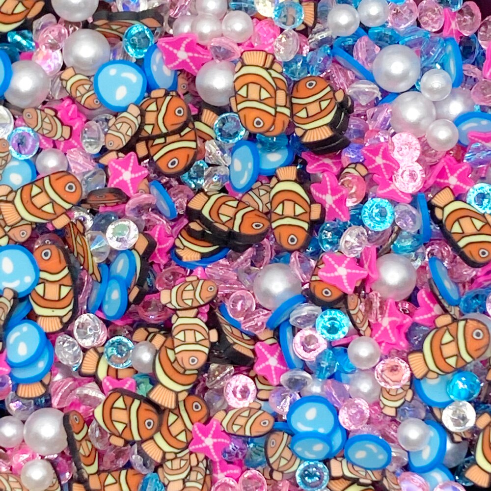 50G Gemengde Vis Water Druppels Zeester Plakjes Parel Polymeer Klei Sprinkles Voor Diy Ambachten Tiny Leuke Plastic Klei accessoires