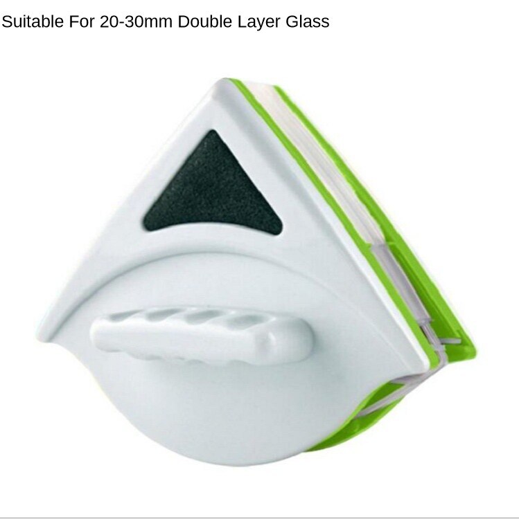 Portable Double Sided Magnetic Window Cleaner Brush Household Glass Wiper Window Washer Cleaning Tools For Washing Window: 20-30mm  Green
