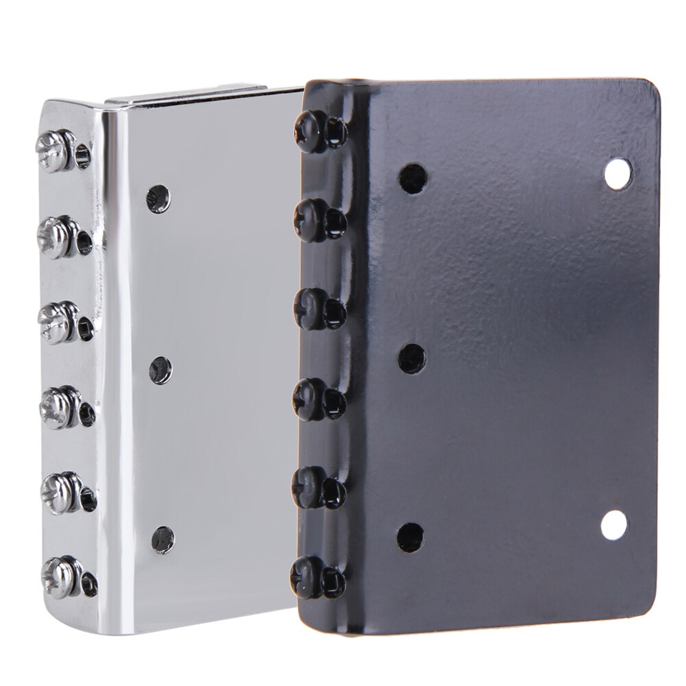 6 Saddle Hardtail Bridge with 5 Screws Top Load Guitar Tailpiece for Electric Guitar Accessory, Chrome 65mm Metal Fixed Hardtail