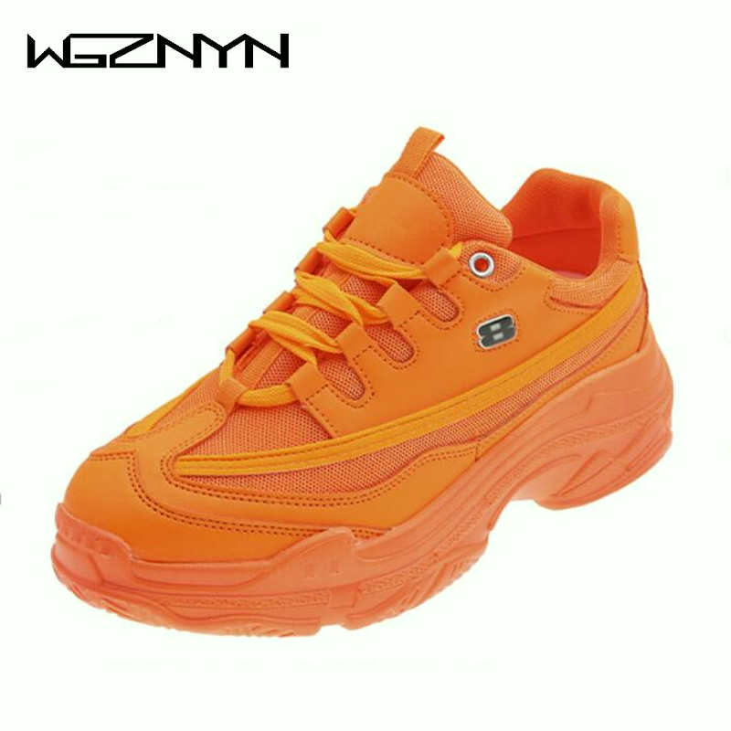 Chunky sneakers kvinnor vulkanisera skor ljus godis färg fritidsskor kvinna sneakers kvinnor lägenheter platå dam skor