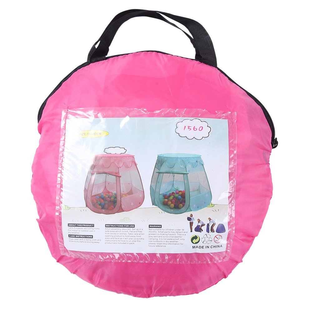 Large Portable Foldable Children Kids Pop Up Adventure Ocean Ball Play Tent Indoor Outdoor Playhouse Kids Tent With Storage Bag: Pink
