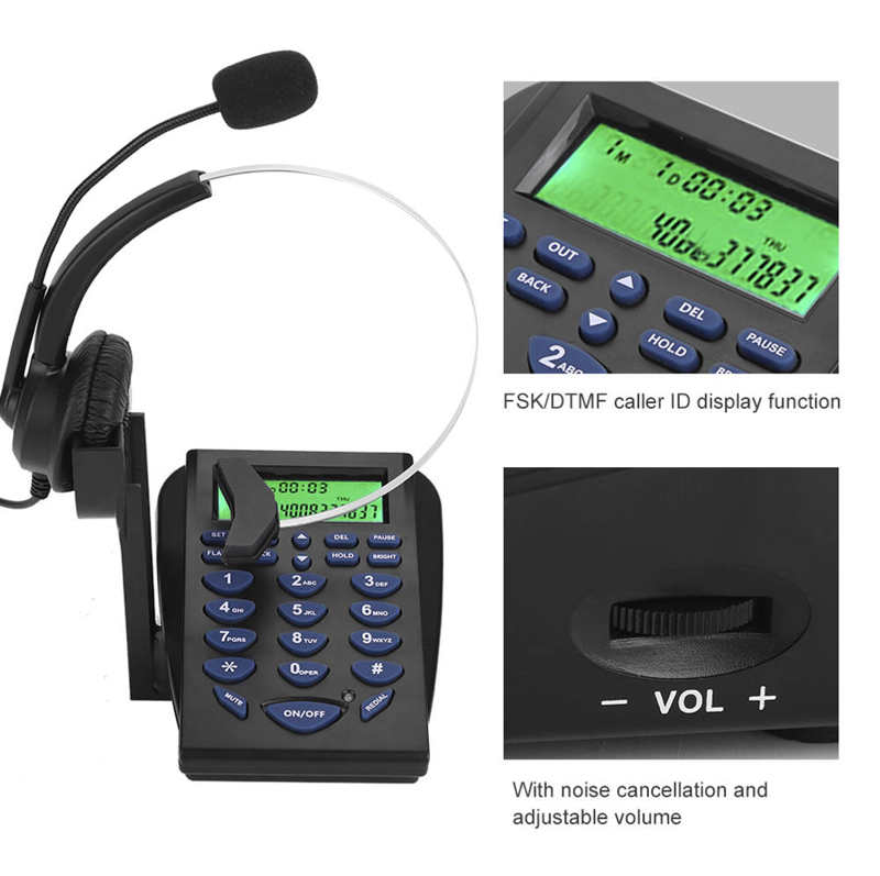 Business Office Multi-Functionele Telefoon Dial Pad Call Center Verkeer Telefoon Headset Telefono Fijo