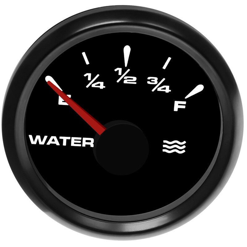 52 MM Waterproof Car Marine Water Level Gauge 0-190 Ohm Boat Water Tank Level Gauge Indicator With 8 Colors Backlight: BN